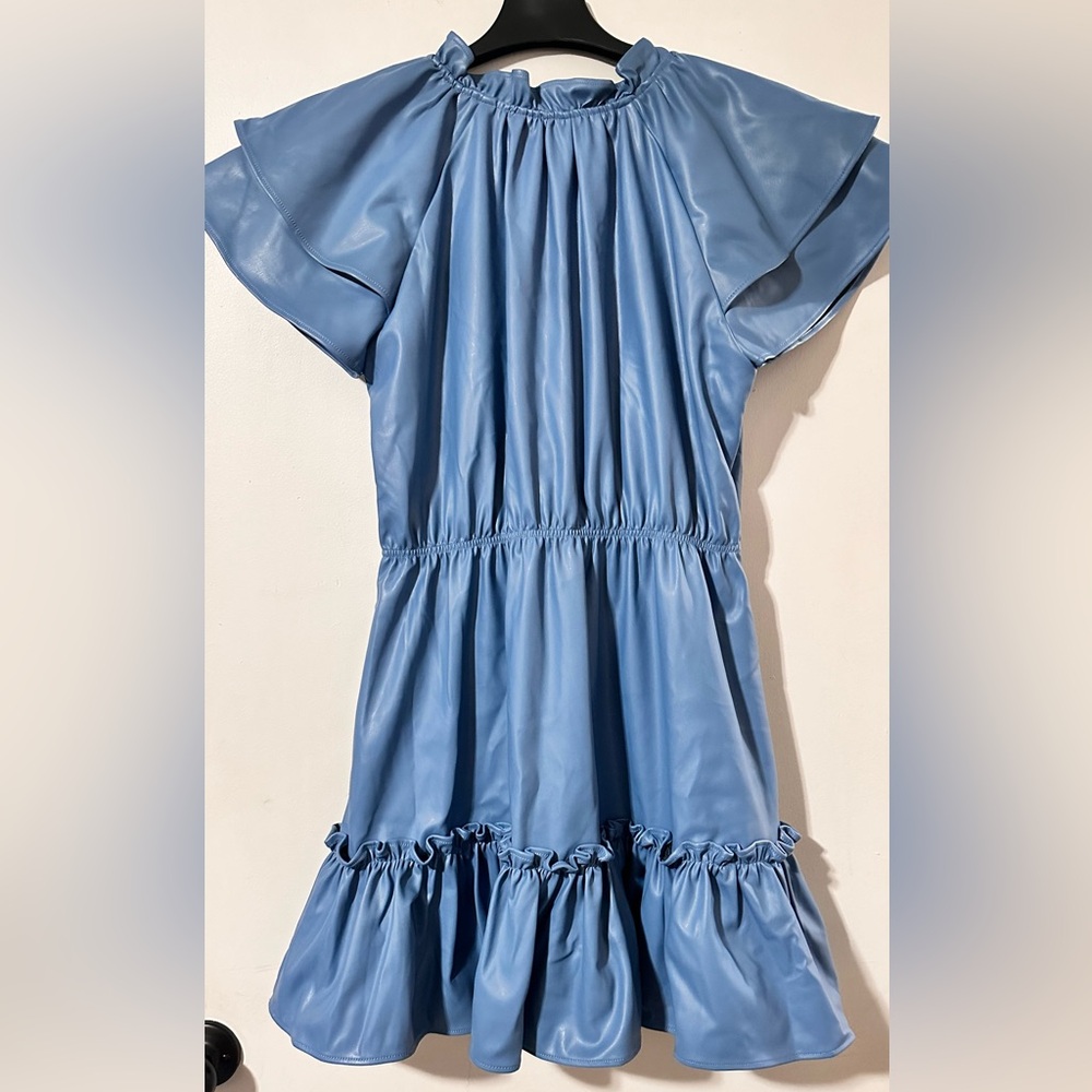 Olivia James The Label ‘Tinsley Faux Leather Dress in Topaz Leather - Size M NWT - Picture 5 of 15